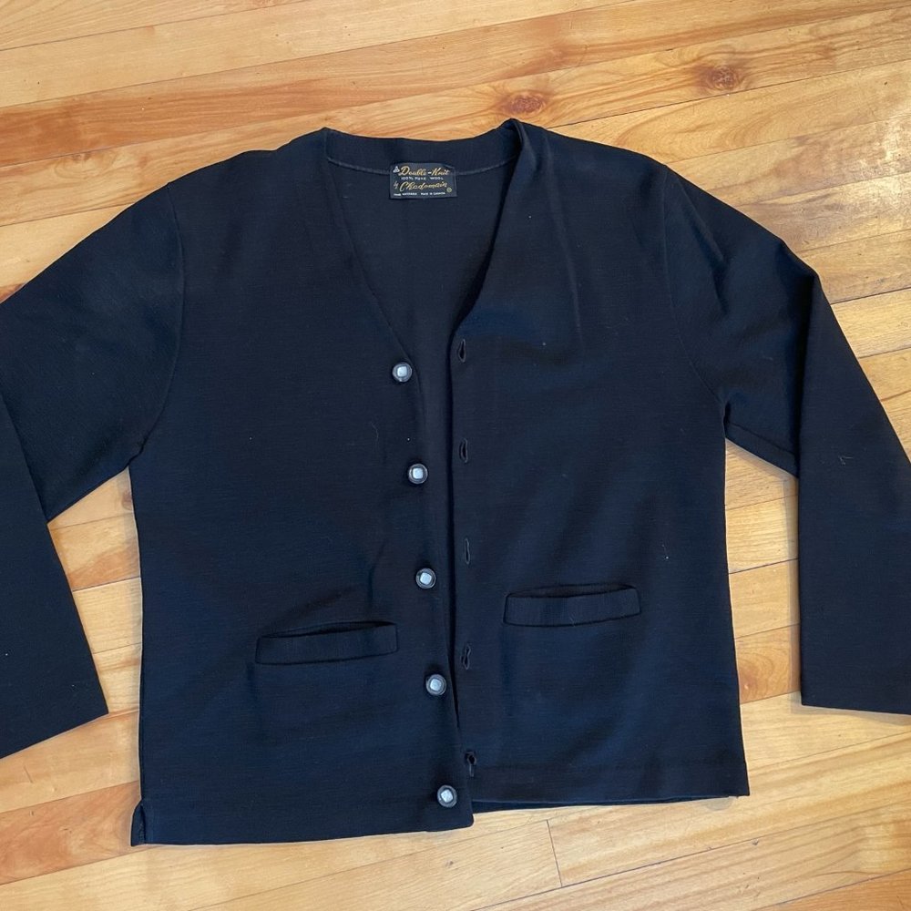 Vintage Light Black Wool Cardigan